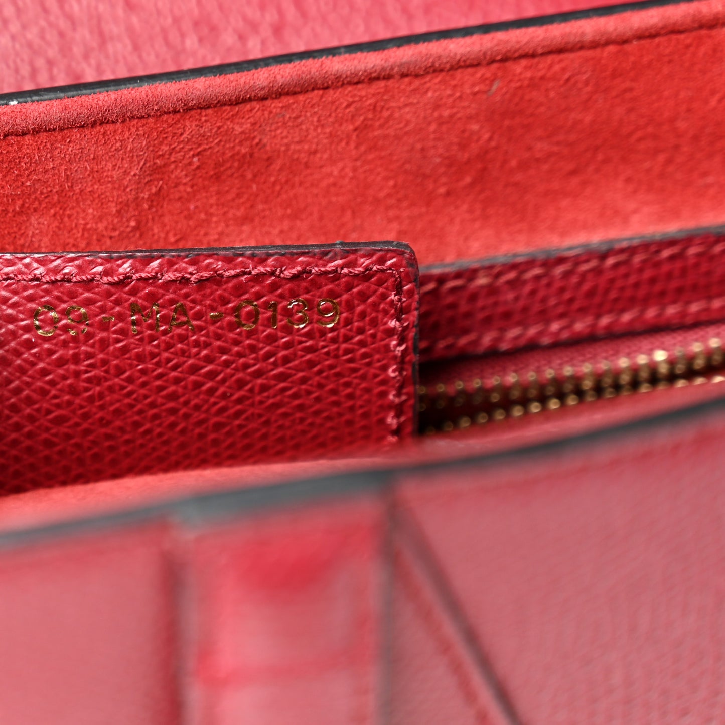 Grained Calfskin Saddle Bag Red
