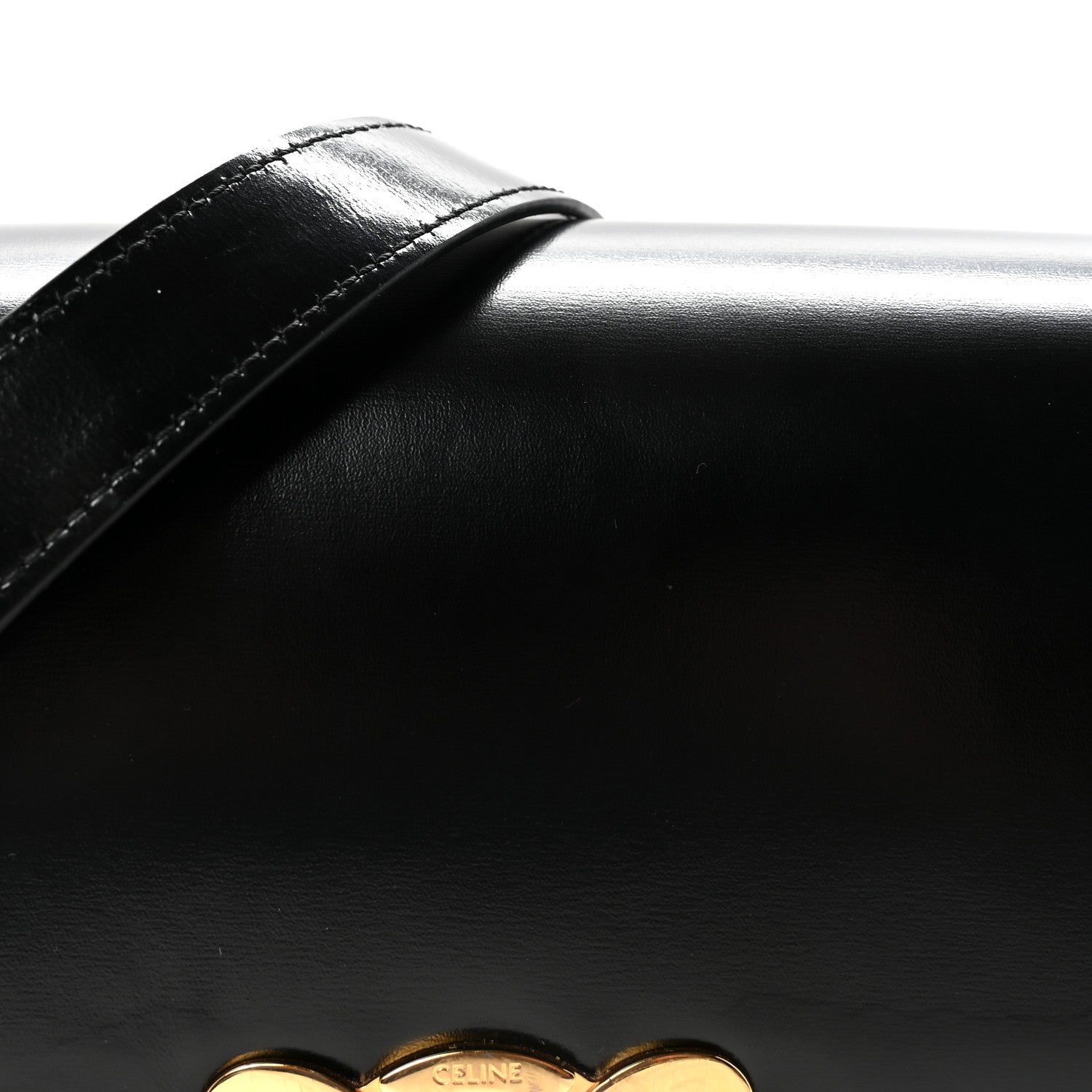 Celine Shiny Calfskin Medium Triomphe Black 8 of 10