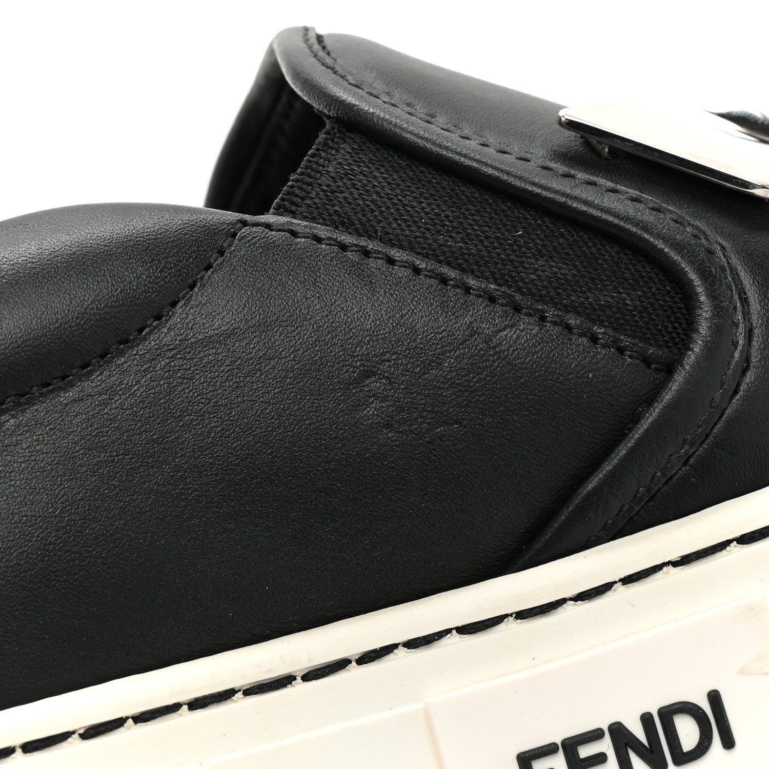 Fendi Vitello Elite Monster Eyes Slip On Sneakers 35 Black 10 of 10