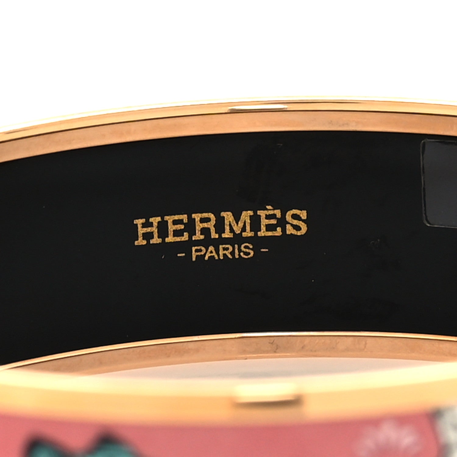 Hermes Enamel Printed Wide Les Leopards Bracelet 65 Rose Couture 4 of 5