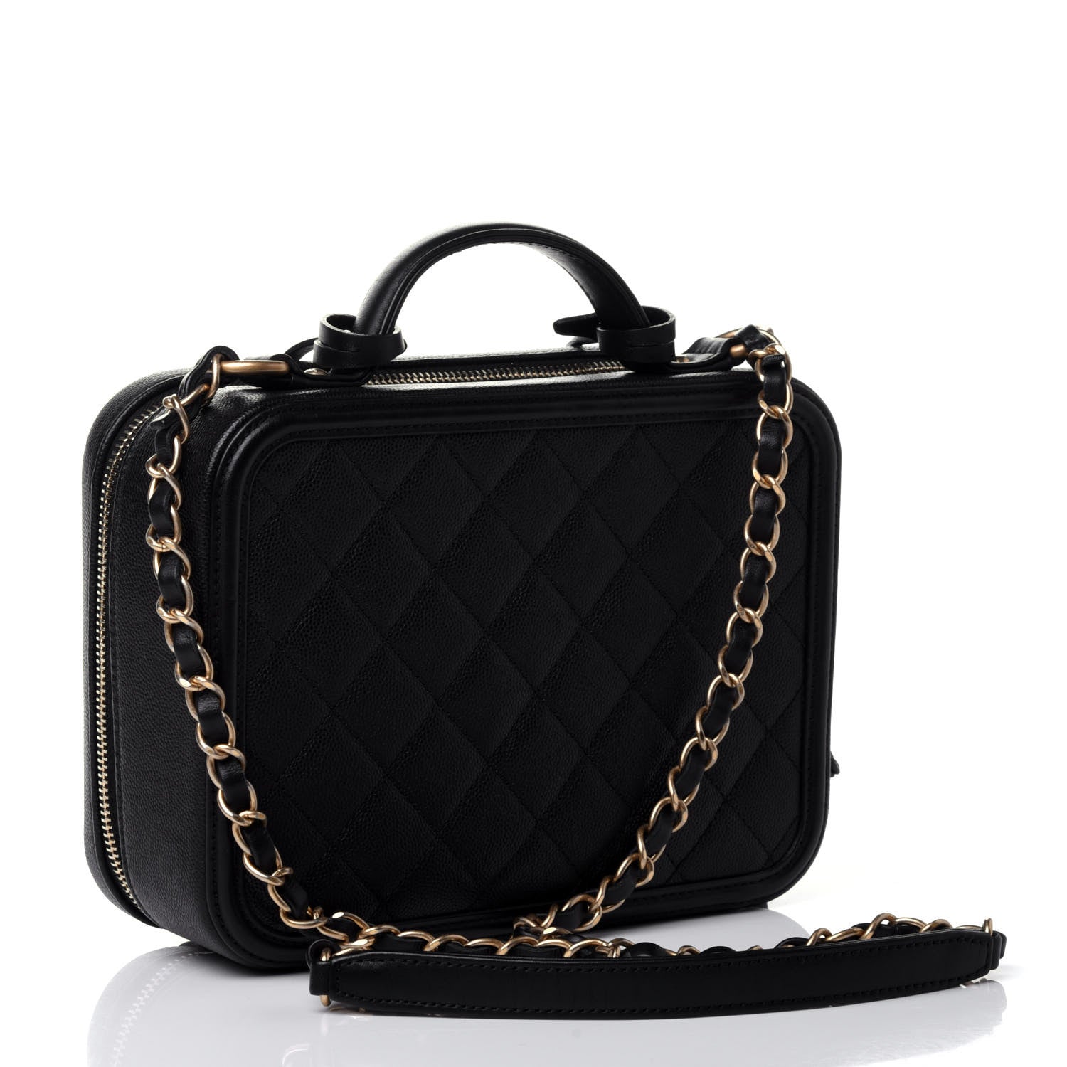 Chanel Caviar Quilted Medium CC Filigree Vanity Case Black 2 of 5