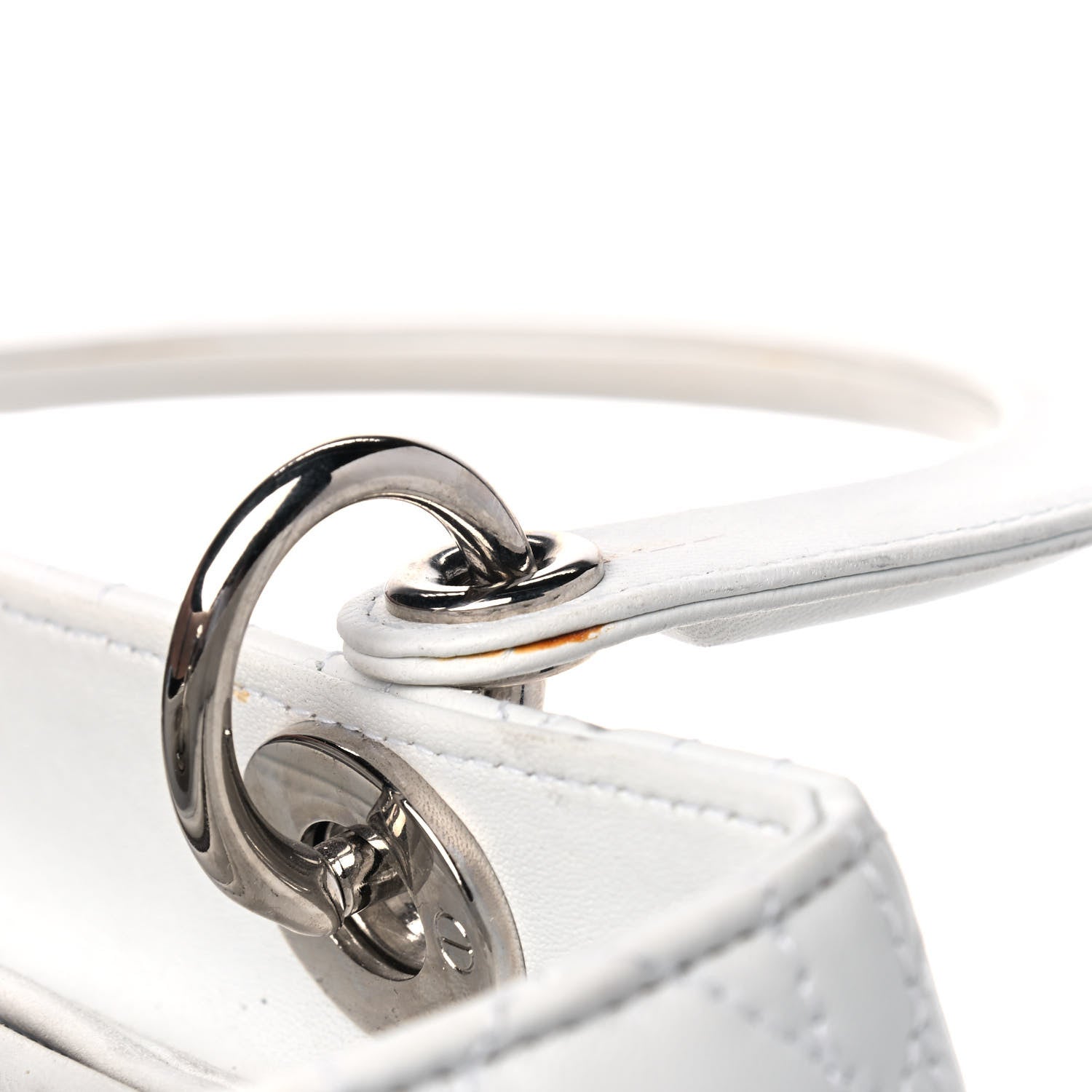 Christian Dior Lambskin Cannage Medium Lady Dior White 9 of 11