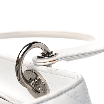 Christian Dior Lambskin Cannage Medium Lady Dior White 9 of 11