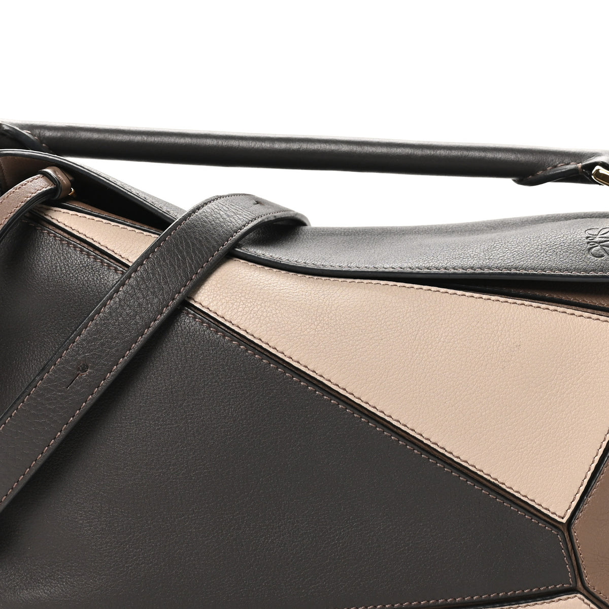 Calfskin Small Puzzle Bag Brown Dark Taupe