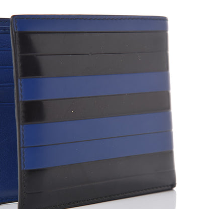 Christian Dior Calfskin Striped Men's Bifold Wallet Blue Black 10 of 10