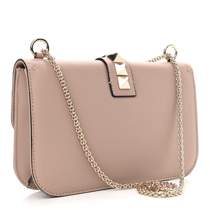 Valentino Garavani Vitello Medium Glam Lock Rockstud Flap Poudre 3 of 9