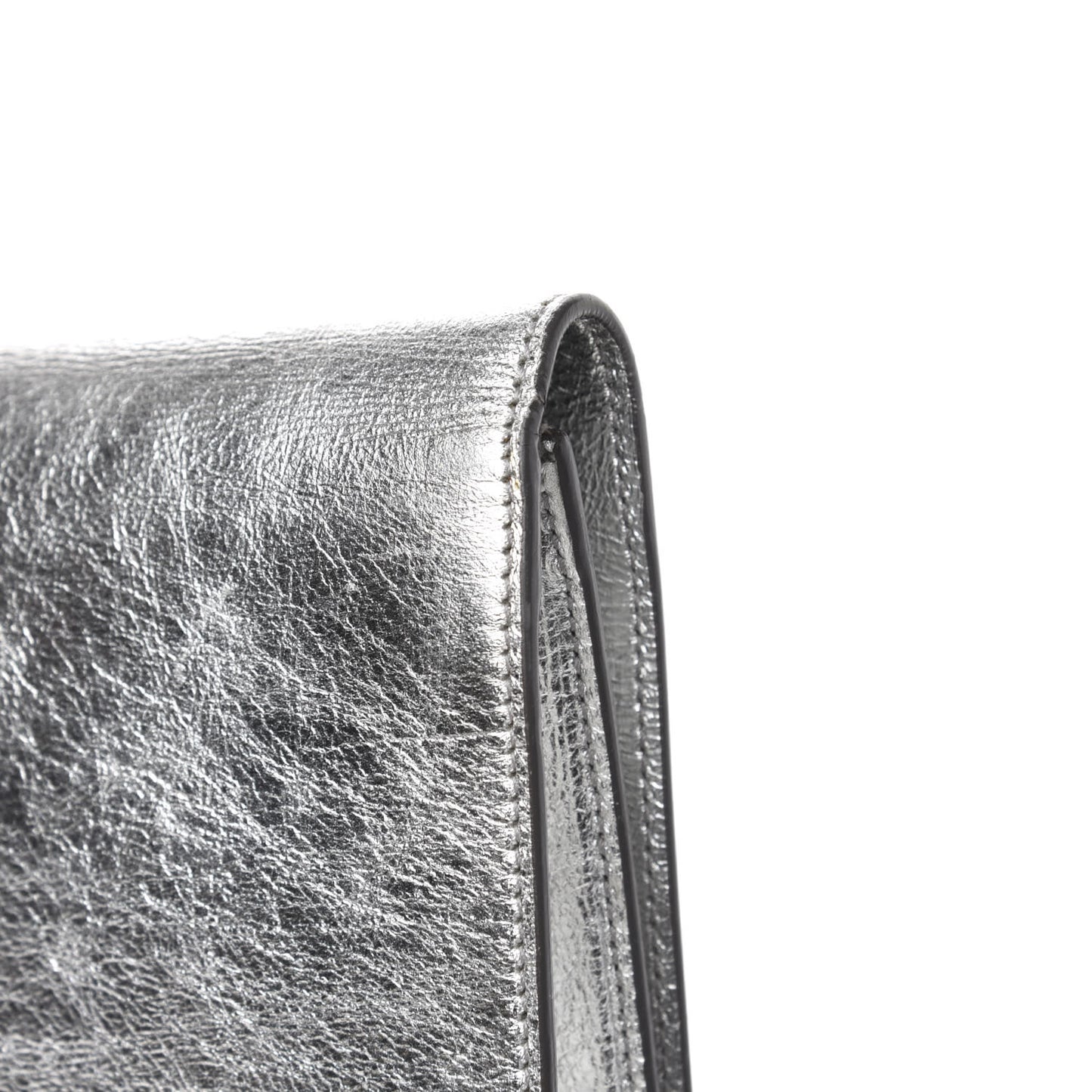 Metallic Calfskin Monogram Large Belle De Jour Clutch Silver