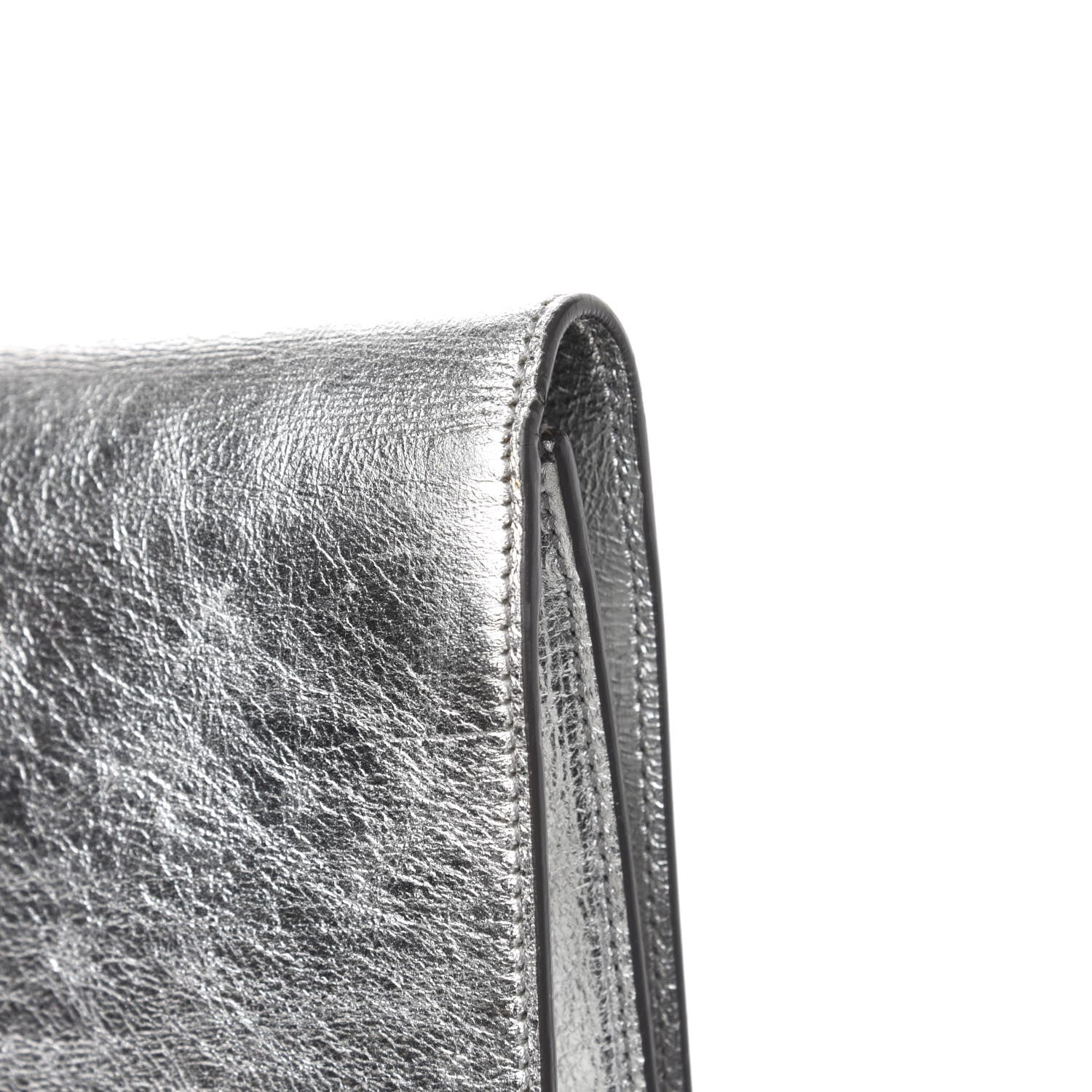Saint Laurent Metallic Calfskin Monogram Large Belle De Jour Clutch Silver 10 of 11