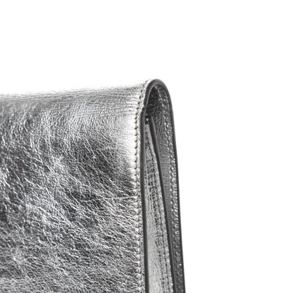 Saint Laurent Metallic Calfskin Monogram Large Belle De Jour Clutch Silver 10 of 11