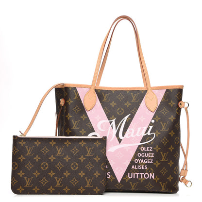 Louis Vuitton Monogram Maui V Neverfull MM Rose Ballerine 1 of 8