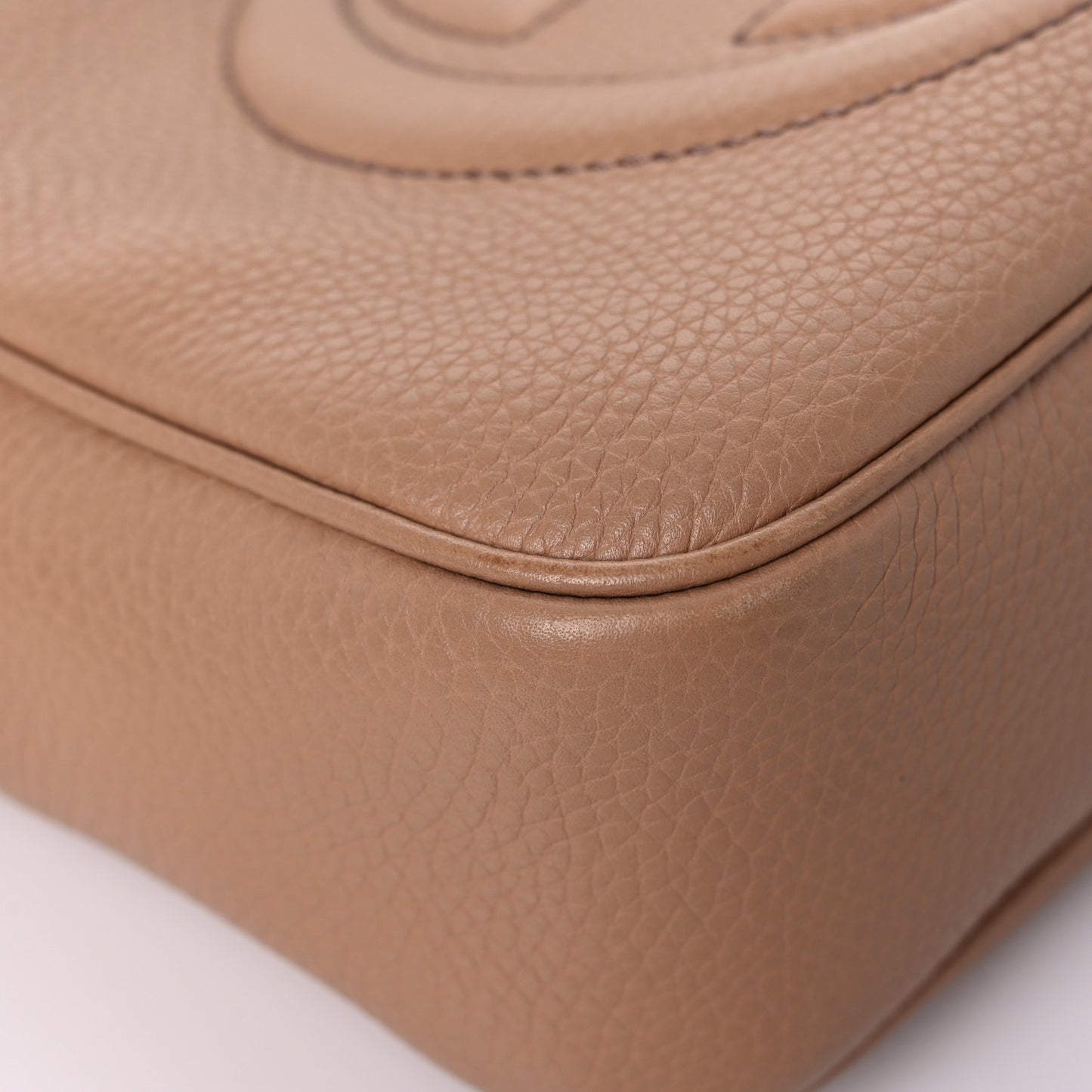 Pebbled Calfskin Small Soho Disco Bag Rose Beige