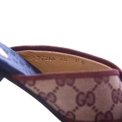 Gucci Canvas GG Monogram Womens Criss Cross Slide Sandals 40 Sahara Rubino Chardonnay 8 of 9