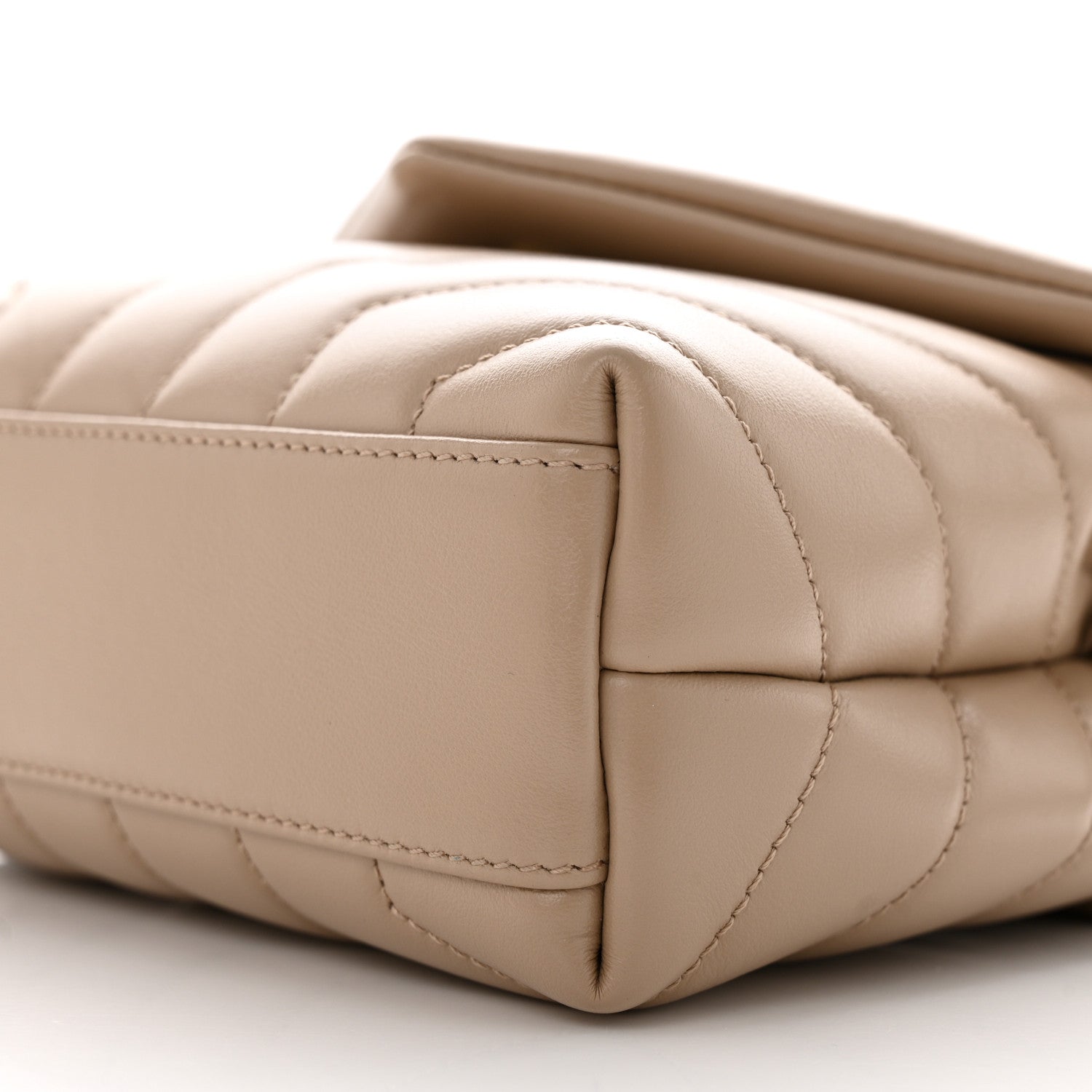 Saint Laurent Calfskin Y Quilted Monogram Toy Loulou Crossbody Bag Dark Beige 11 of 12