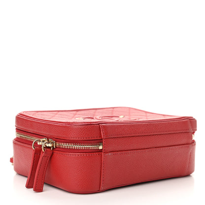 Chanel Caviar Quilted Medium CC Filigree Vanity Case Red 4 of 11
