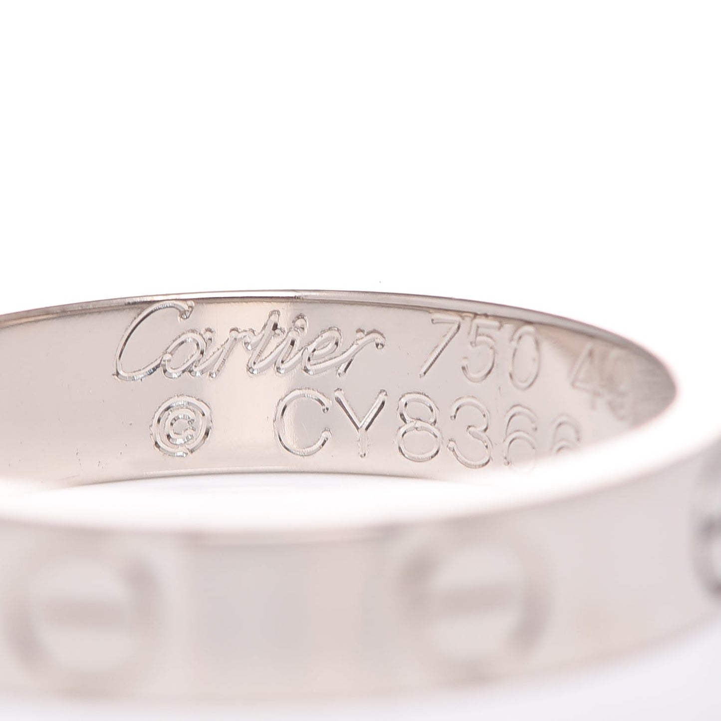 18K White Gold 3.5mm LOVE Wedding Band Ring 49 4.75