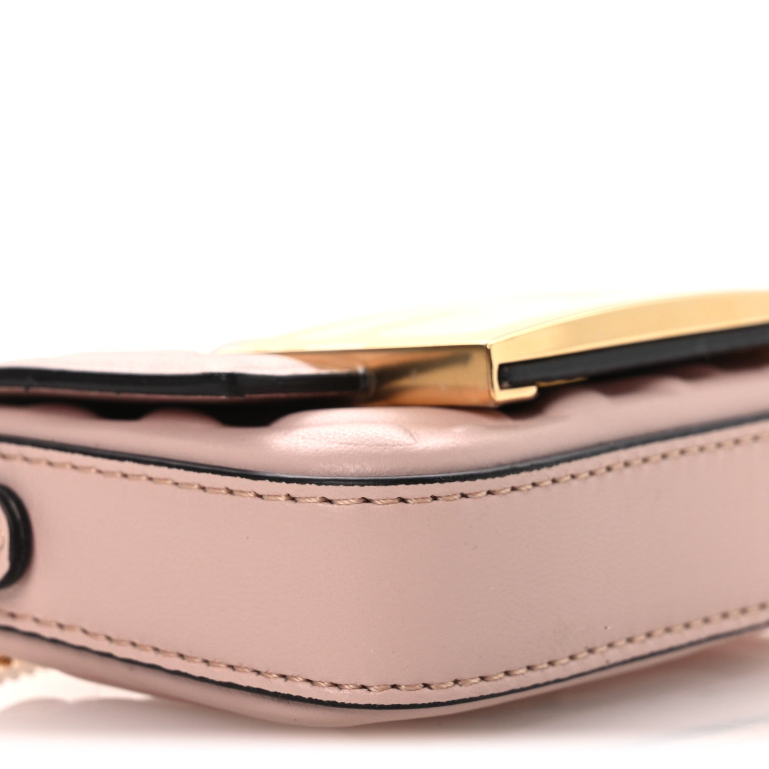 Fendi Nappa Matisse FF Embossed Nano Maxi Buckle Baguette Charm Rosa Quarzo 9 of 12