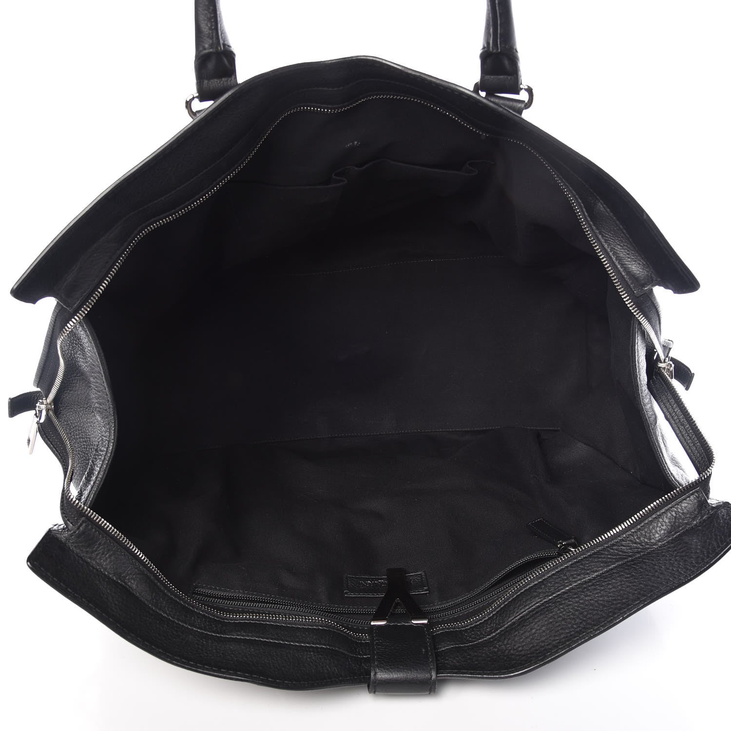 Saint Laurent Calfskin Cabas Chyc Weekender Black 5 of 9