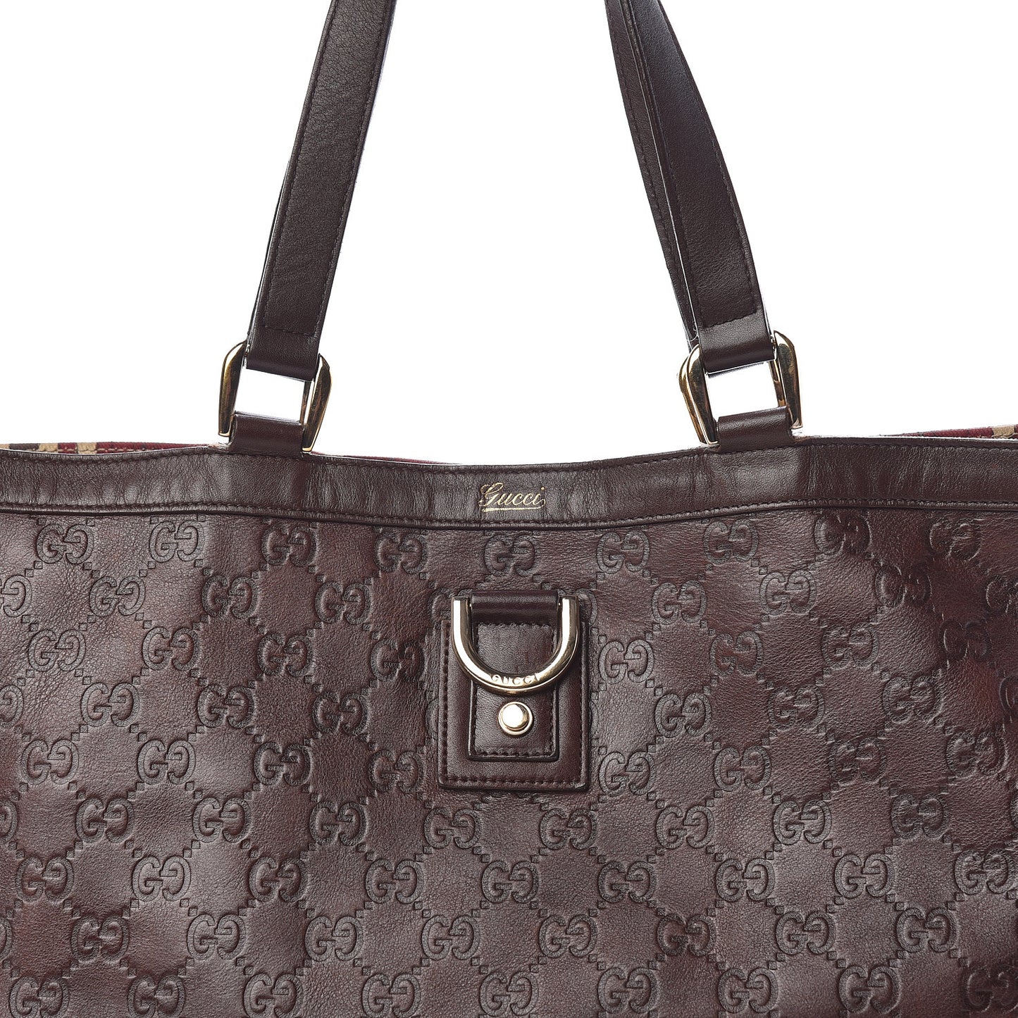 Guccissima Large Abbey Tote Dark Brown