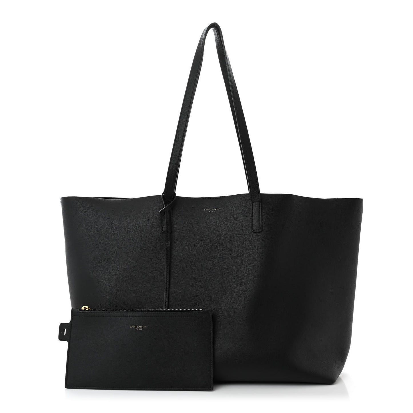 Calfskin East West Shopping Tote Black