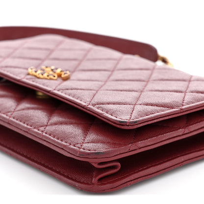 Chanel Lambskin Quilted Infinity Wallet On Chain WOC Burgundy 13 of 16