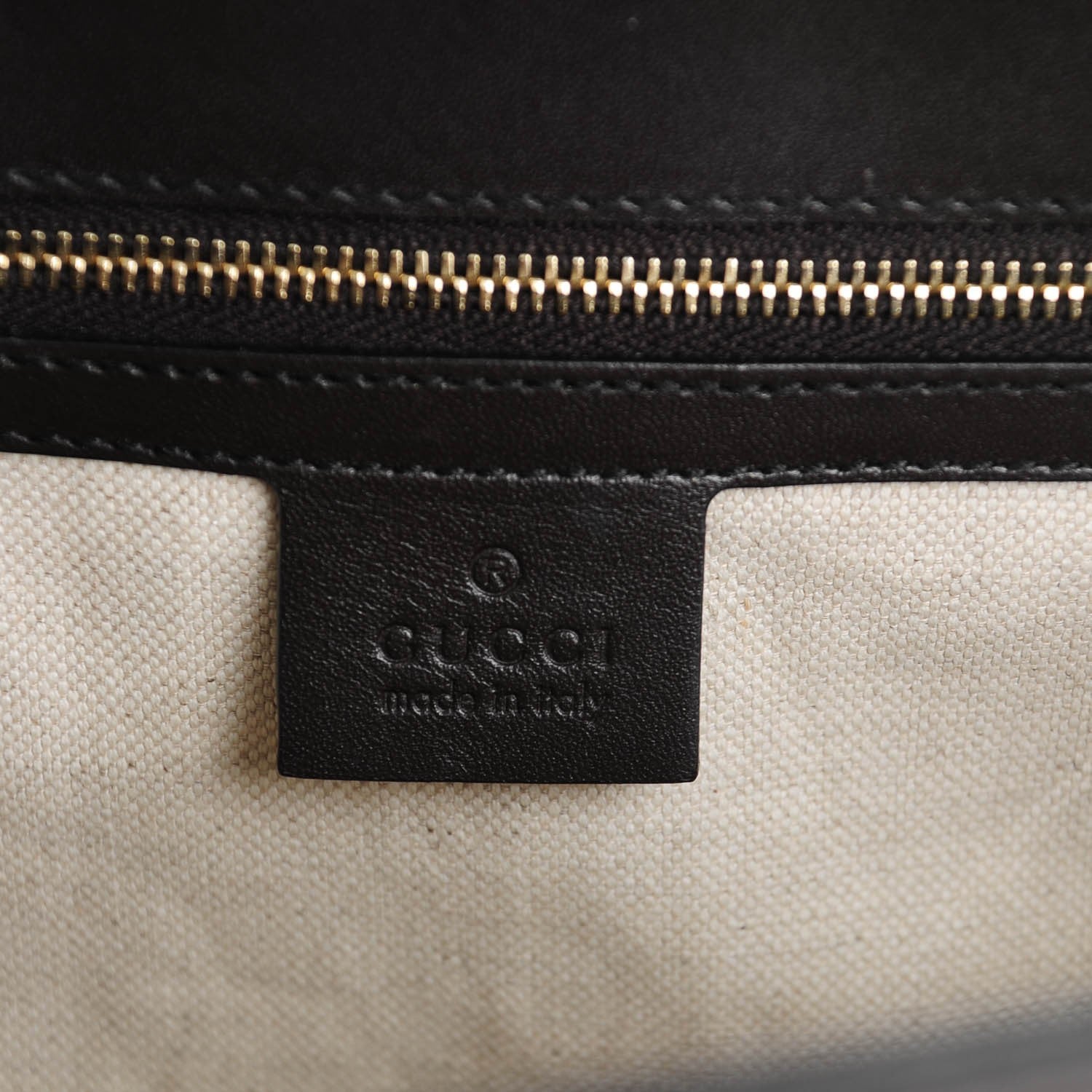 Gucci Monogram Margaux Calfskin Large Emily Chain Shoulder Bag Beige Ebony Cocoa 6 of 7