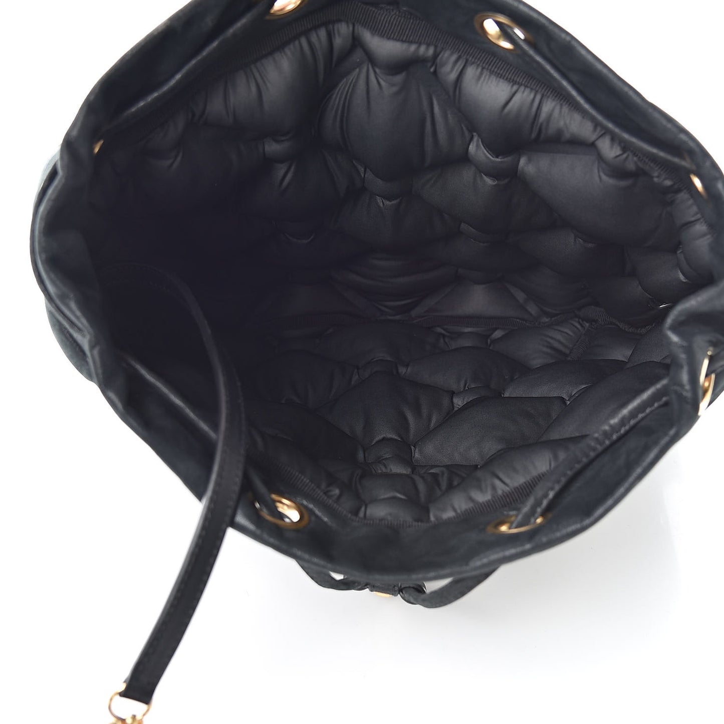Iridescent Calfskin Quilted Chesterfield Backpack Black
