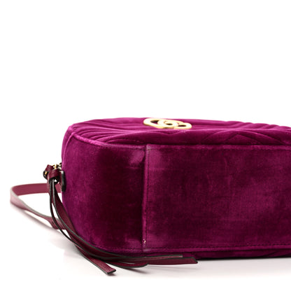 Gucci Velvet Matelasse GG Marmont Dome Backpack Fuchsia Violet Cyclamen 17 of 18