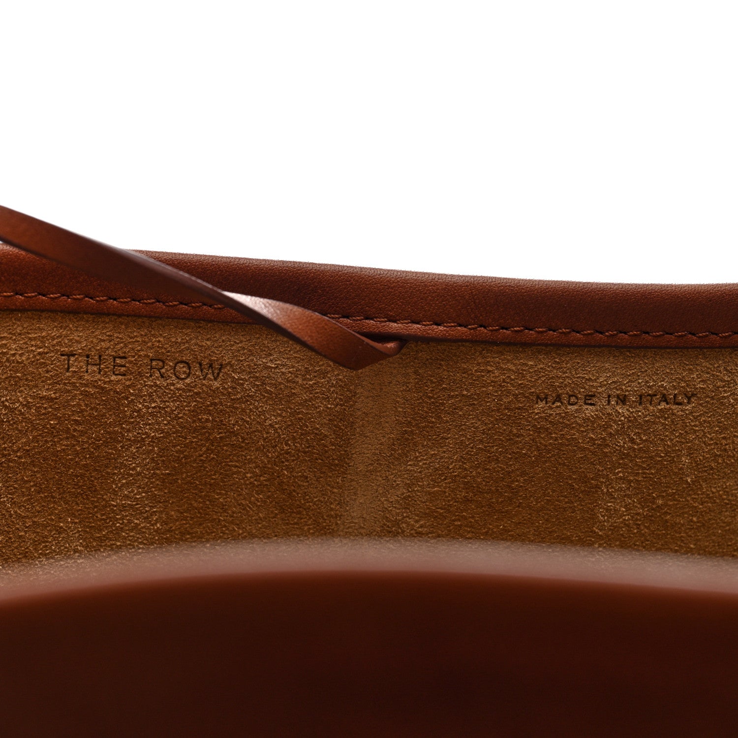 The Row Polished Saddle Calfskin Large N/S Park Tote Dark Cuir 6 of 9
