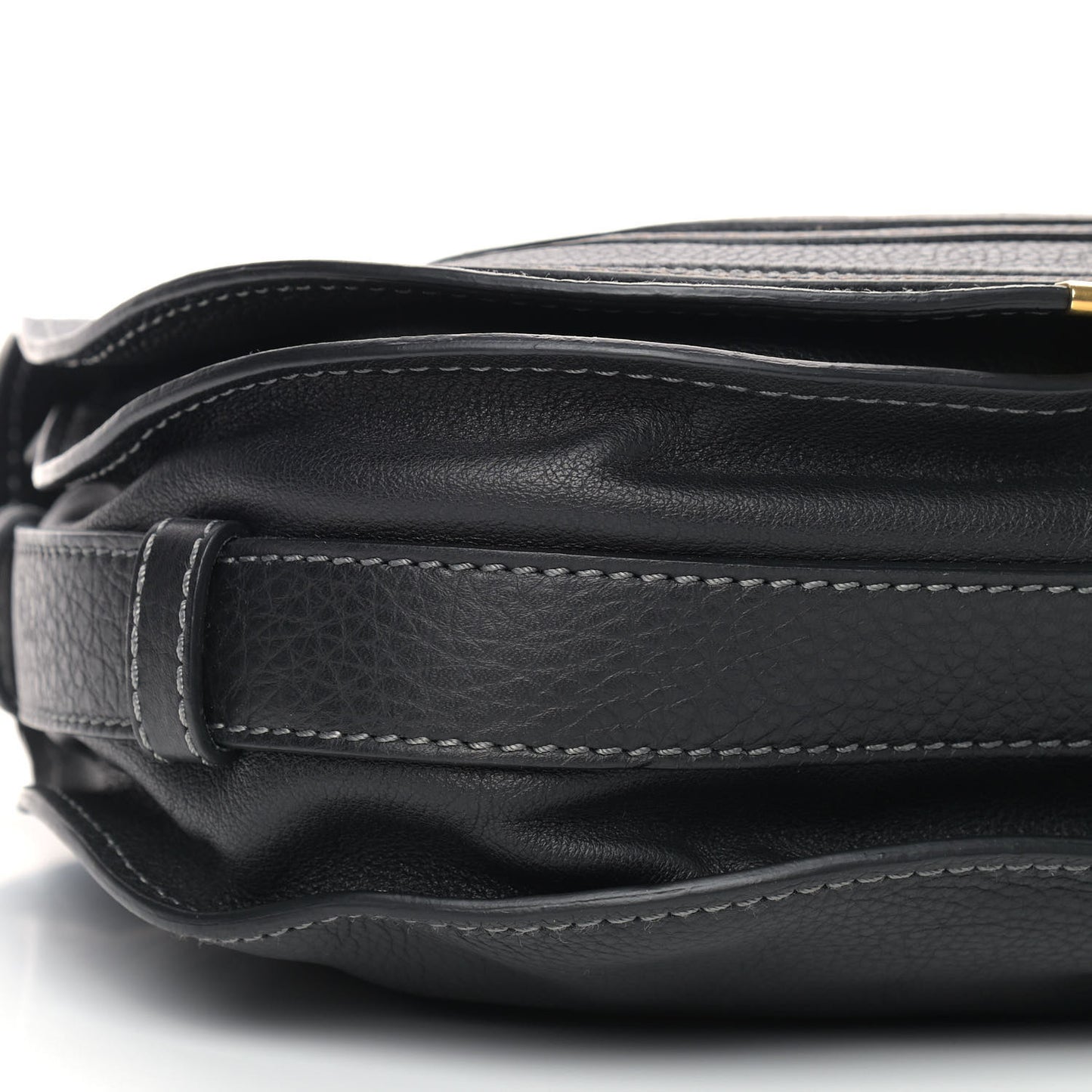Calfskin Medium Marcie Round Crossbody Bag Black
