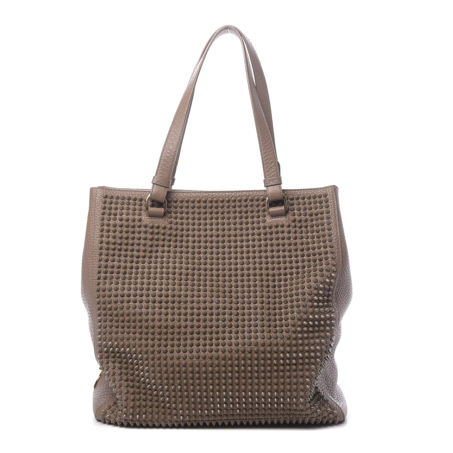 Calfskin Panettone Spiked Shopper Tote Nude