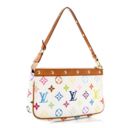 Louis Vuitton Monogram Multicolor Pochette Accessories White 3 of 9