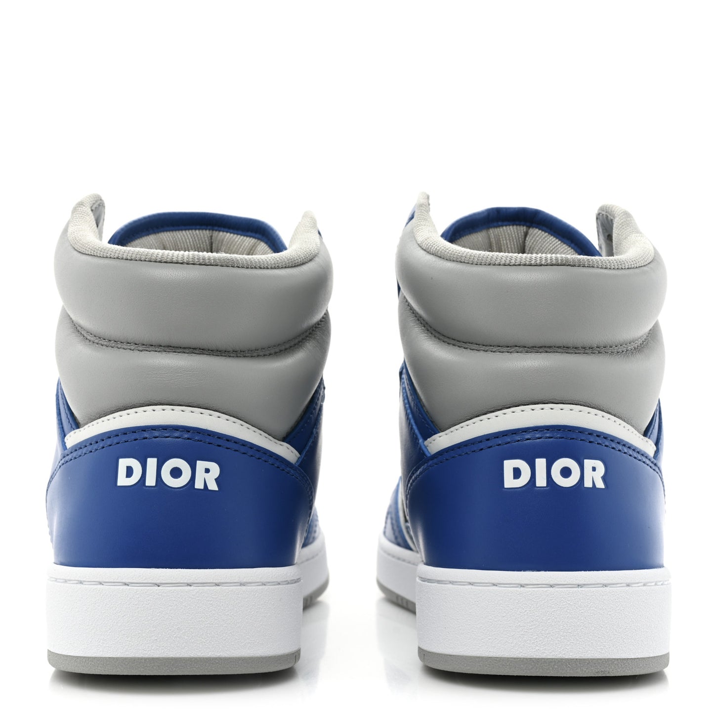 Smooth Calfskin Jacquard Oblique Mens B27 High Top Sneakers 40 Blue White