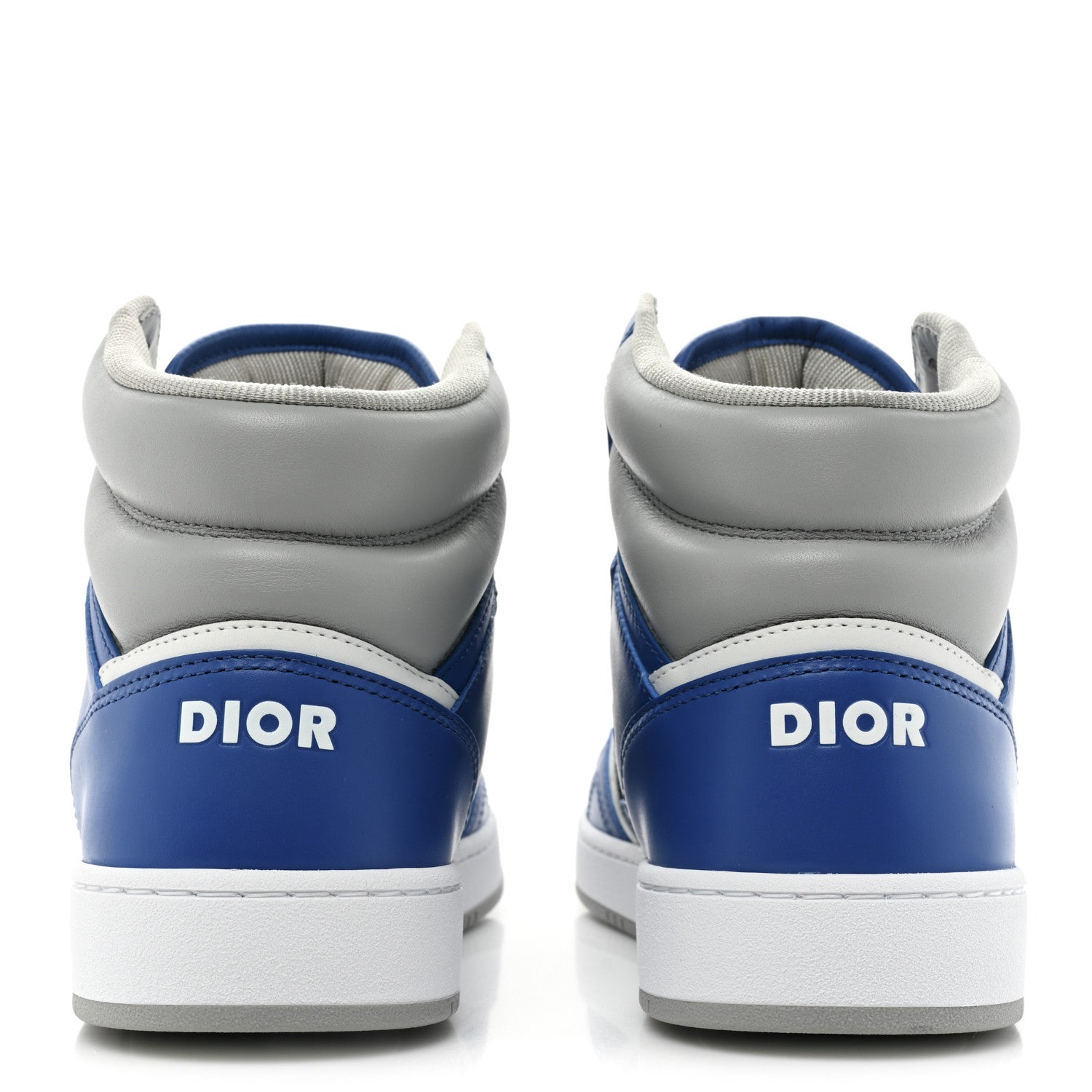 Christian Dior Smooth Calfskin Jacquard Oblique Mens B27 High Top Sneakers 40 Blue White 4 of 10