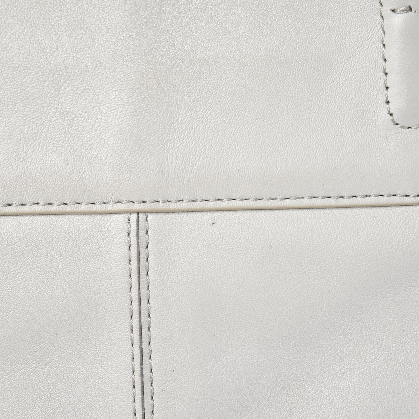 Pebbled Calfskin Prisma Skeletal Tote White