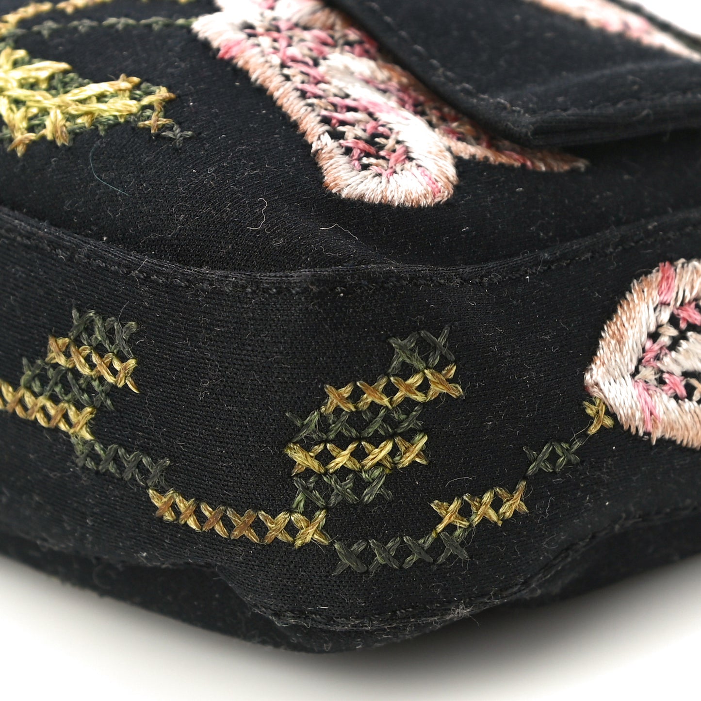 Denim Embroidered Baguette Blue Multicolor