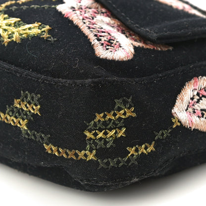 Fendi Denim Embroidered Baguette Blue Multicolor 9 of 9