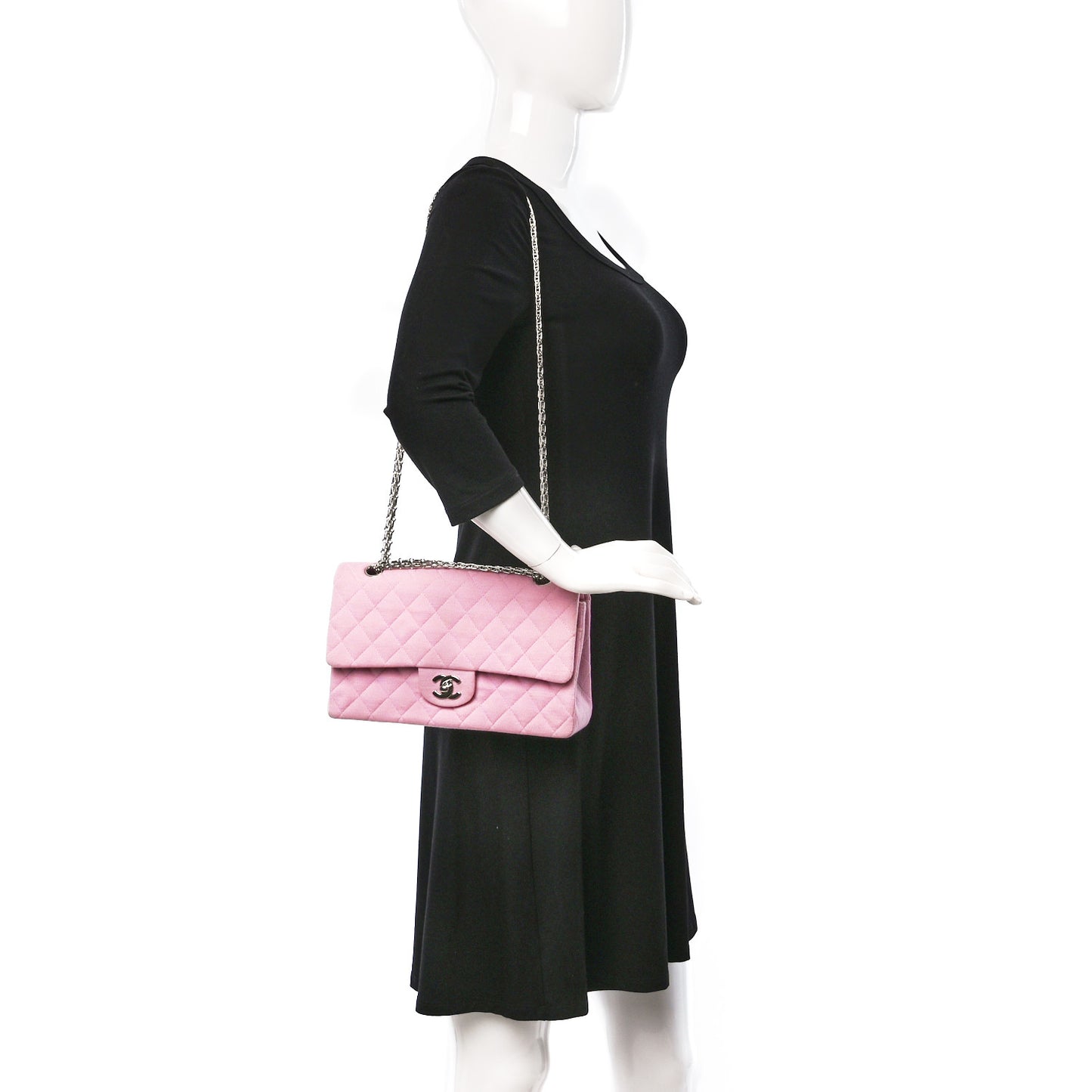 Jersey Quilted Medium Double Flap Pink