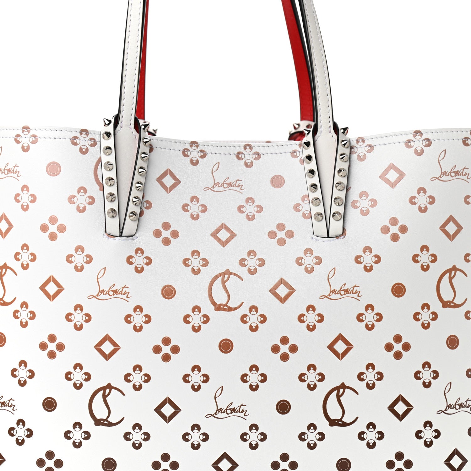 Christian Louboutin Calfskin Patent Degrade Loubinthesky East West Cabata Tote White 9 of 11