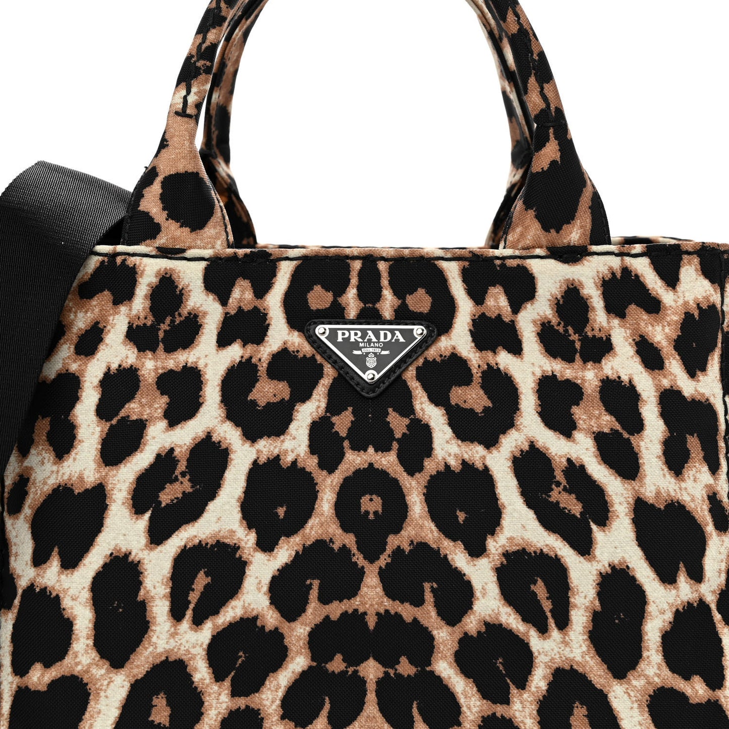 Canvas Leopard Print Small Tote Miele