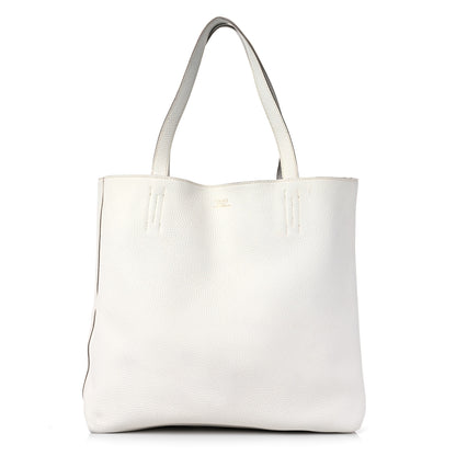Hermes Taurillon Clemence Double Sens 45 Reversible Tote White Gris Perle 9 of 17