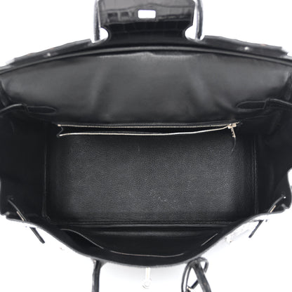 Hermes Shiny Porosus Crocodile Birkin 35 Black 5 of 14