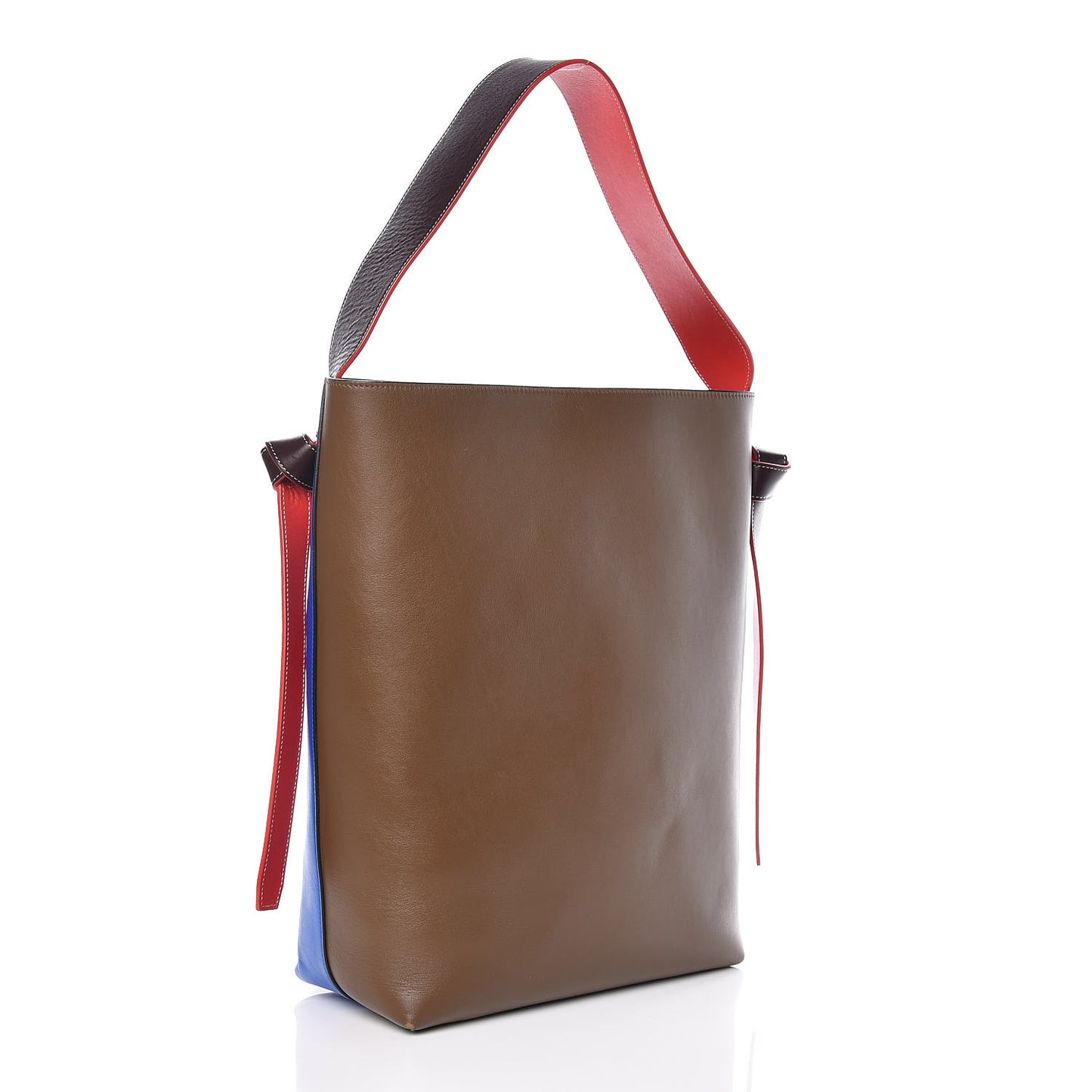 Shiny Smooth Calfskin Small Twisted Cabas Bright Blue