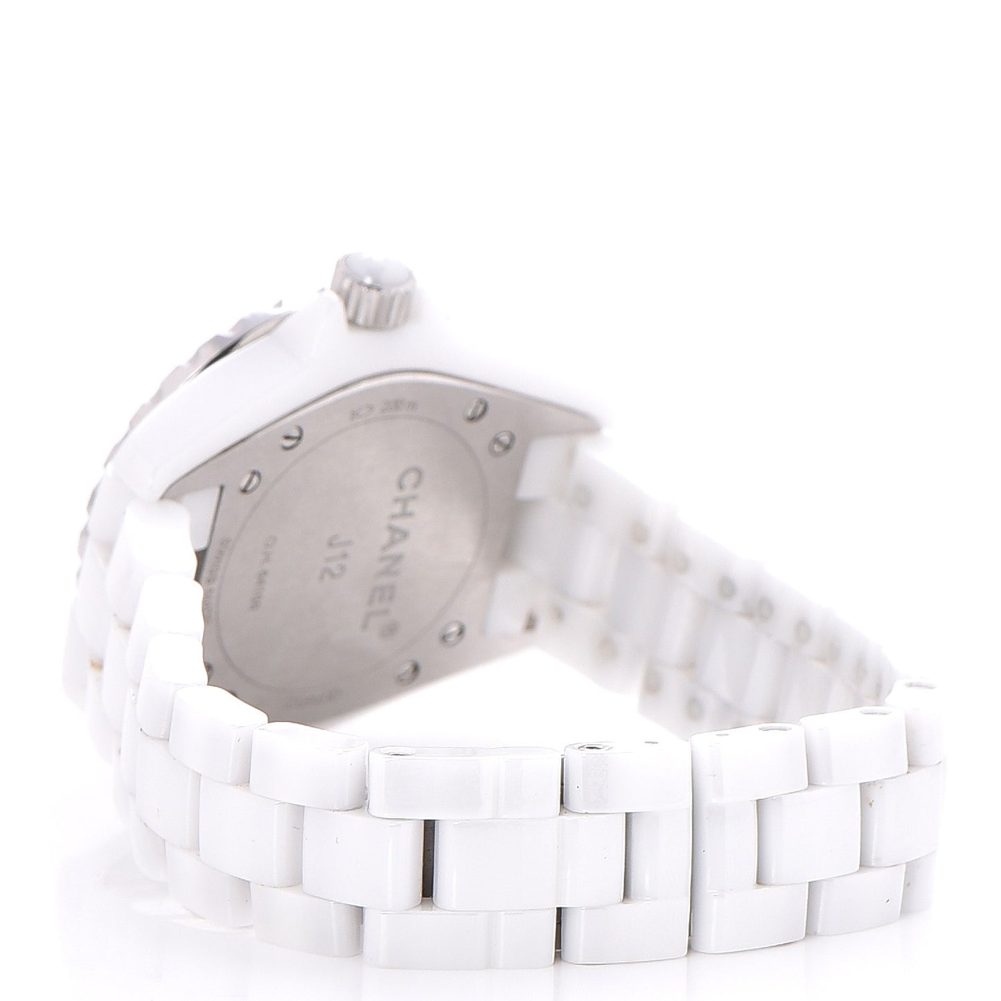 Stainless Steel Ceramic Diamond Bezel 33mm J12 Quartz Watch White