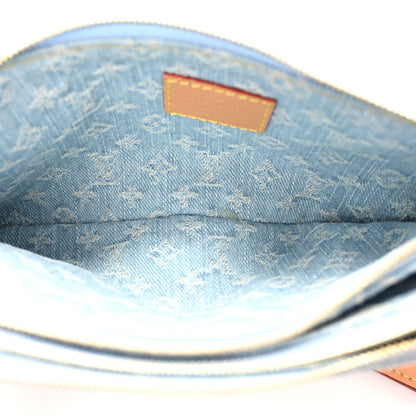 Louis Vuitton Monogram Denim Liv Pochette Sky Blue 5 of 10