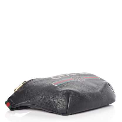 Gucci Grained Calfskin Logo Belt Bag Black 5 of 13