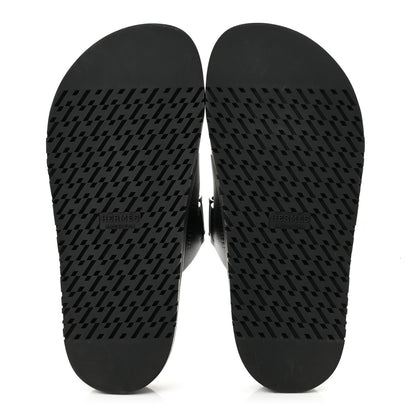 Hermes Calfskin Womens Chypre Sandals 36 Black 6 of 10