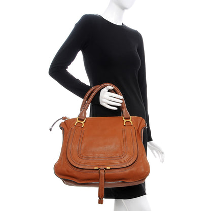 Chloe Calfskin Large Marcie Satchel Tan 2 of 8