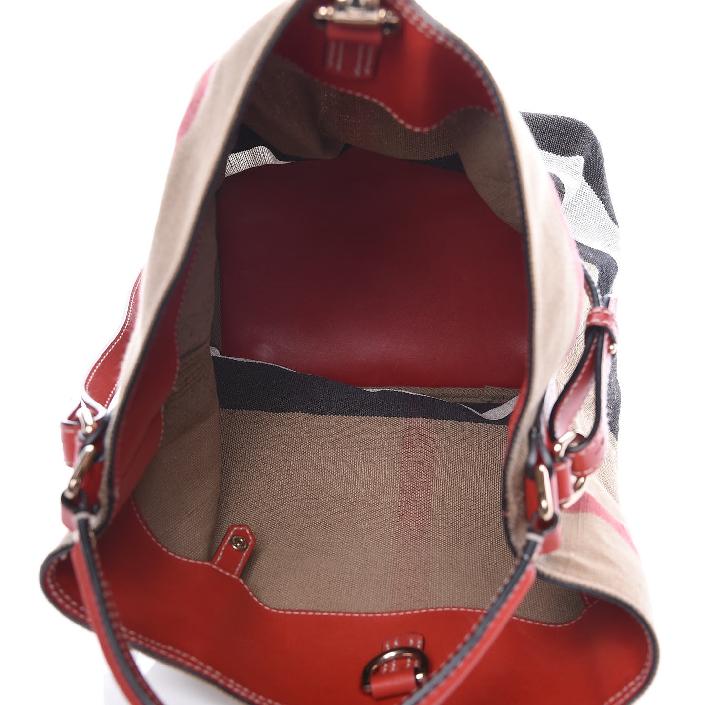 Canvas Mega Check Medium Ashby Hobo Cadmium Red