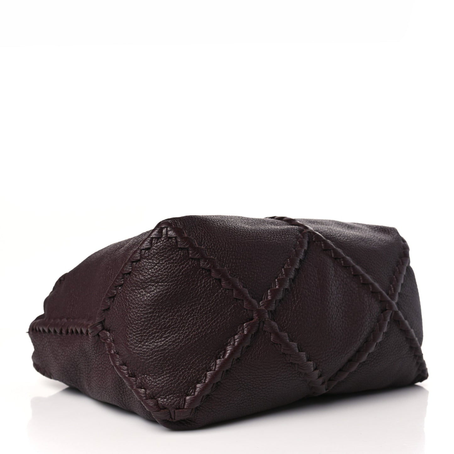 Washed Cervo Deerskin Hobo Burgundy