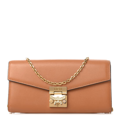 MCM Calfskin Large Patricia Wallet On Chain Cognac 1 of 10